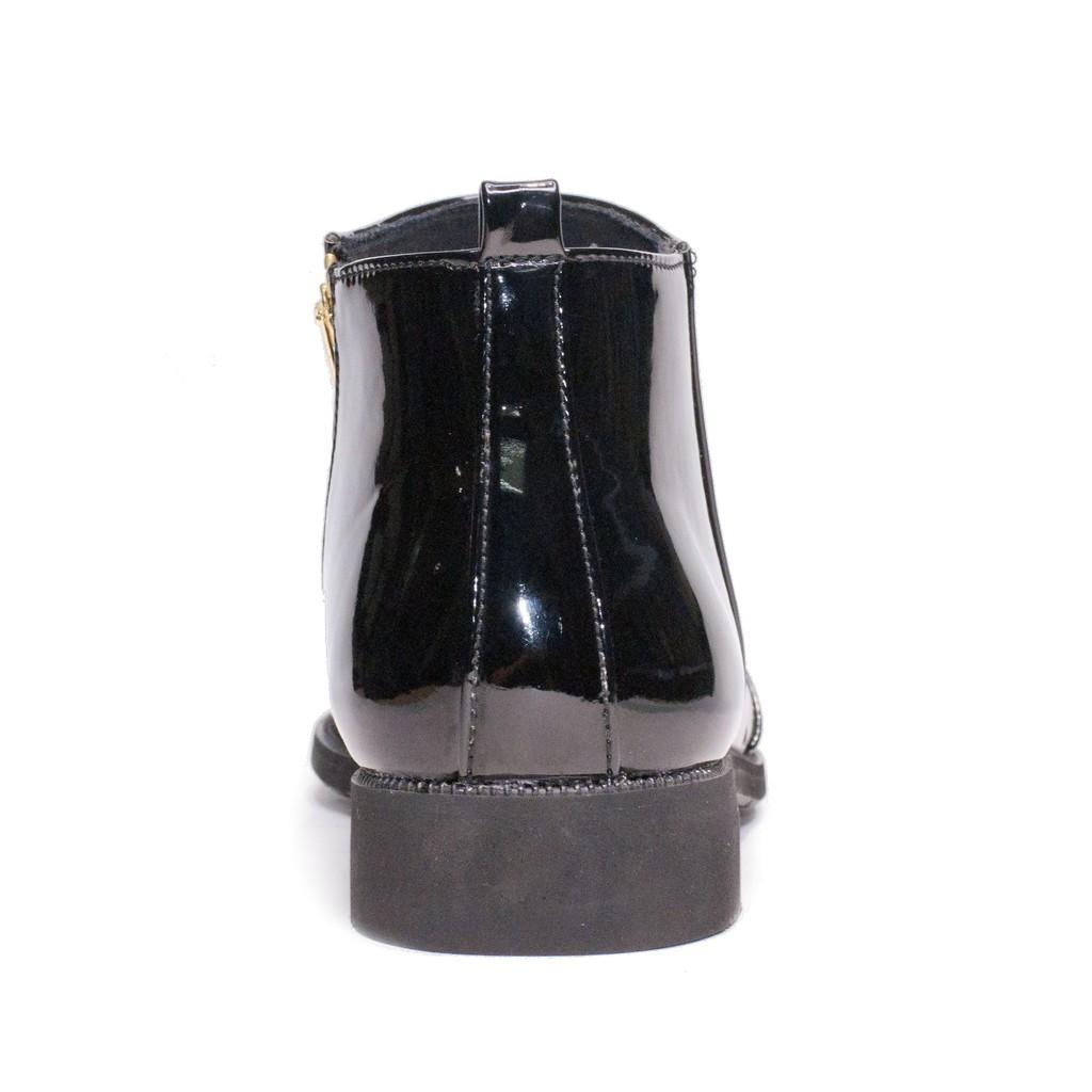 Giày Chelsea Boot Nam Cổ Khóa Da Bóng Màu Đen Đế Có Khâu Chắc Chắn - CB521-bongkhoa-BONGDEN