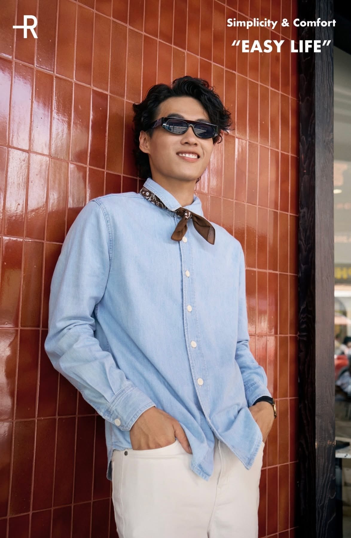 Áo sơ mi jeans nam (Sơ mi denim) vải mềm Form Regular - RT 10S25DSH004 | ROUTINE CÀ MAU