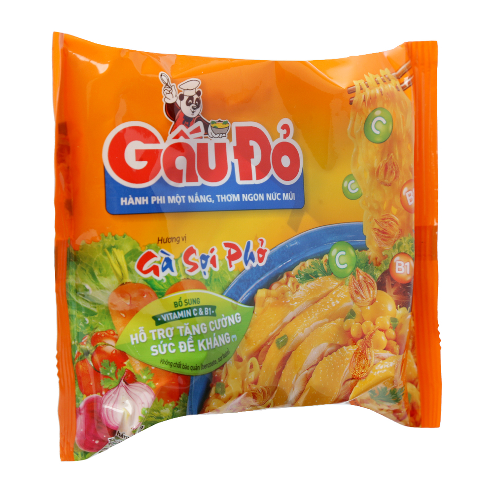 Mì Gấu Đỏ Gà Sợi Phở Hành Phi 63g