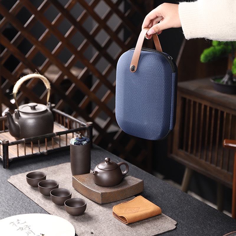 Bộ ấm chén pha trà tử sa có thể mang đi Du lịch, đi làm Vân Phương Shop - Hàng chính hãng