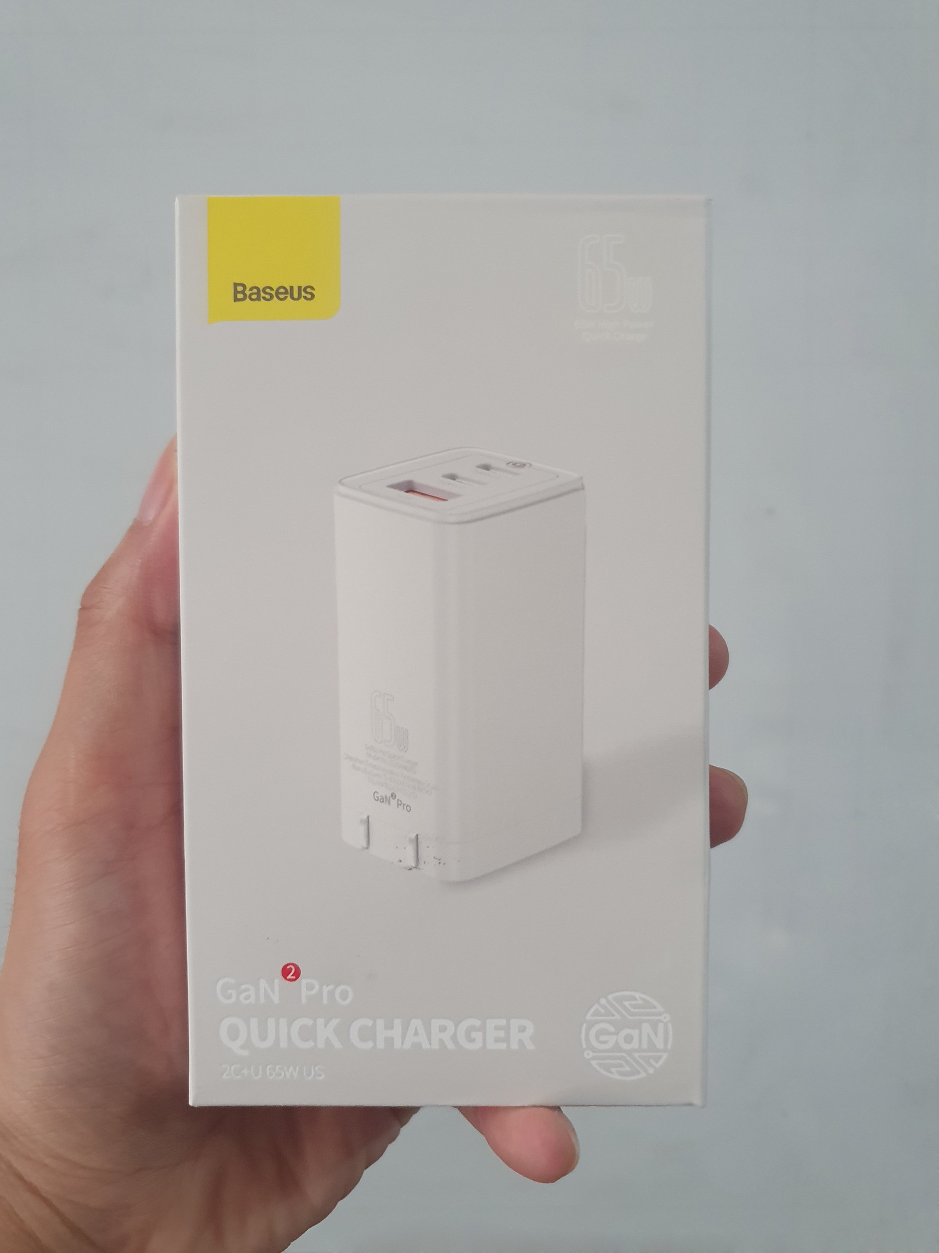 Củ Sạc Nhanh Baseus GaN2 Pro Quick Charger 65W Màu Trắng (Type C x 2 + USB, Dùng được cho Macbook và iPhone) - Hàng Chính Hãng