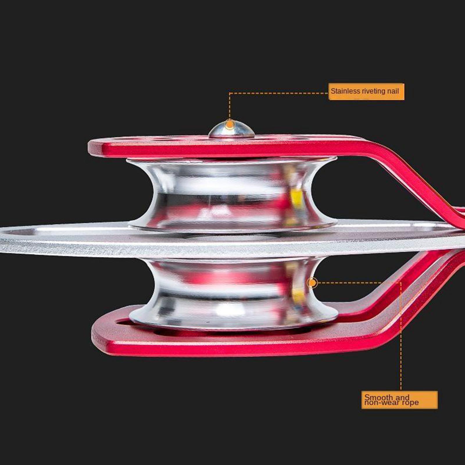 Climbing Pulley Double Sheaves 36KNRigging Caving Device for 16mm Rope Black