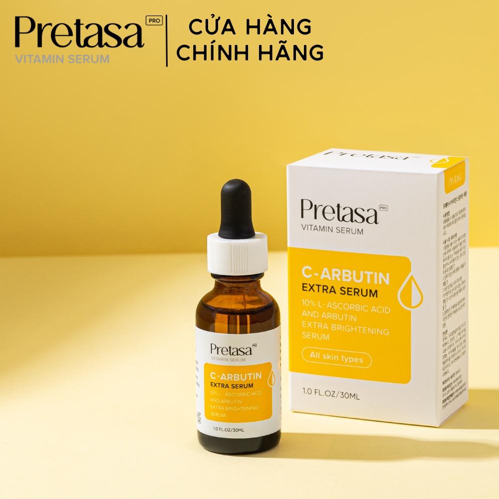 Serum dưỡng trắng sáng da PRETASA Vitamin C + Arbutin Brightening Serum 30ml