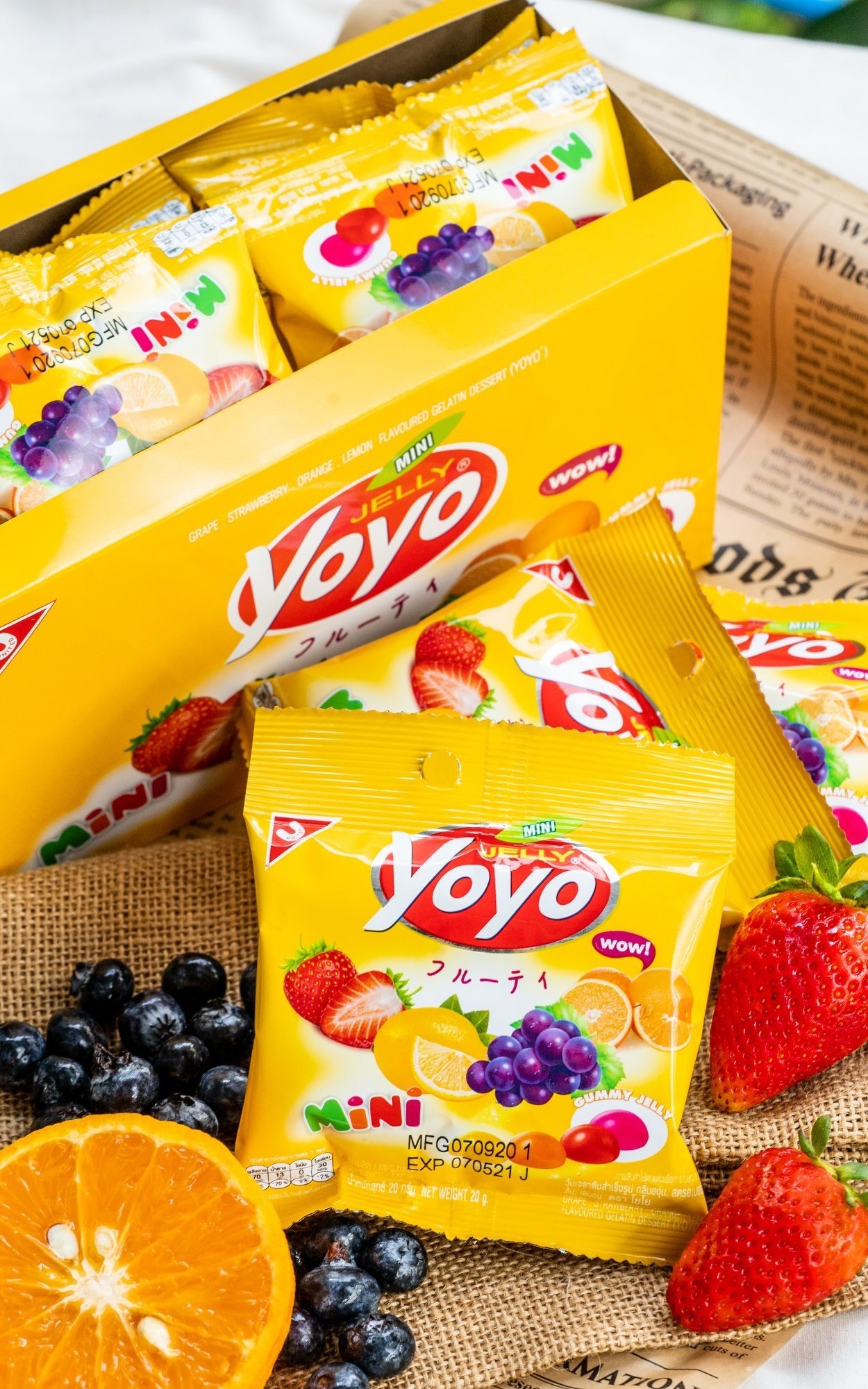 Kẹo dẻo trái cây Yoyo 432g vị Nho/Dâu/Cam/Chanh, kẹo dẻo ăn vặt tuổi thơ Thái Lan An Gia Sweets Snacks