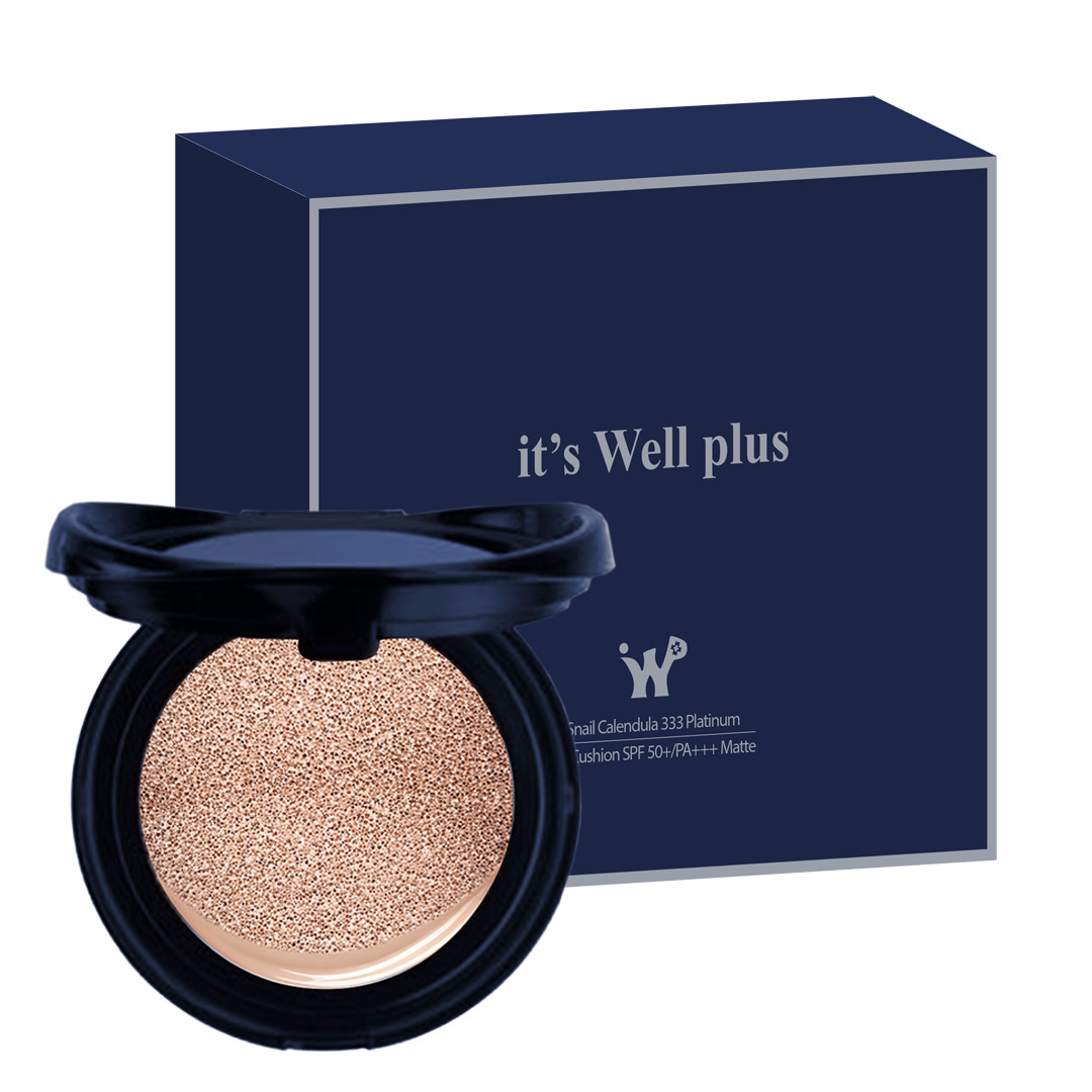 Lõi Phấn Nước Trang Điểm Kiềm Dầu & Dưỡng Trắng Da it's Well plus Snail Calendula 333 Platinum CC Cushion SPF50+/PA+++ Matte (15g)