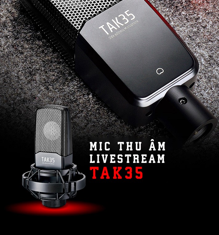 Combo thu âm, livestream Micro TakStar TAK35, Sound card XOX K10 Jubilee - Kèm full phụ kiện nguồn 48V, kẹp micro, màng lọc, tai nghe, giá đỡ ĐT - Hỗ trợ thu âm, karaoke online chuyên nghiệp - Hàng chính hãng