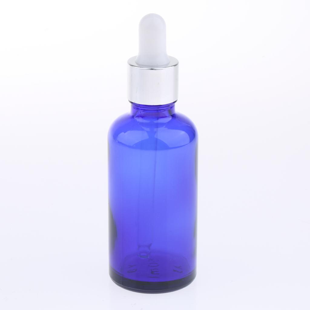 6Pcs 10ml + 6x 30ml Empty Glass Eye Dropper Bottle for Essential Oils Blue