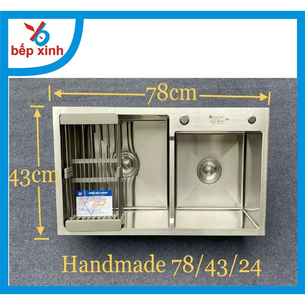 Chậu rửa chén, Chậu rửa bát Kagol, hàng inox SU 304. Hàng cao cấp, siêu dày, siêu bóng, chống ồn BH 5 năm.