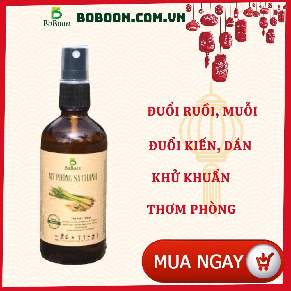 Xịt phòng tinh dầu sả chanh đuổi muỗi, ruồi, dán và các loại côn trùng, khử khuẩn, thơm phòng