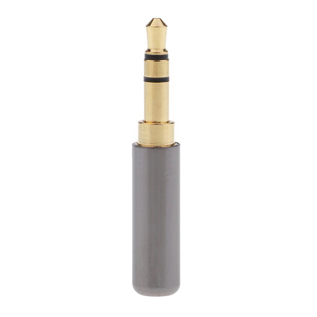 3.5mm 1/8" 3 Pole Male Plug Jack A/V Solder Connector black