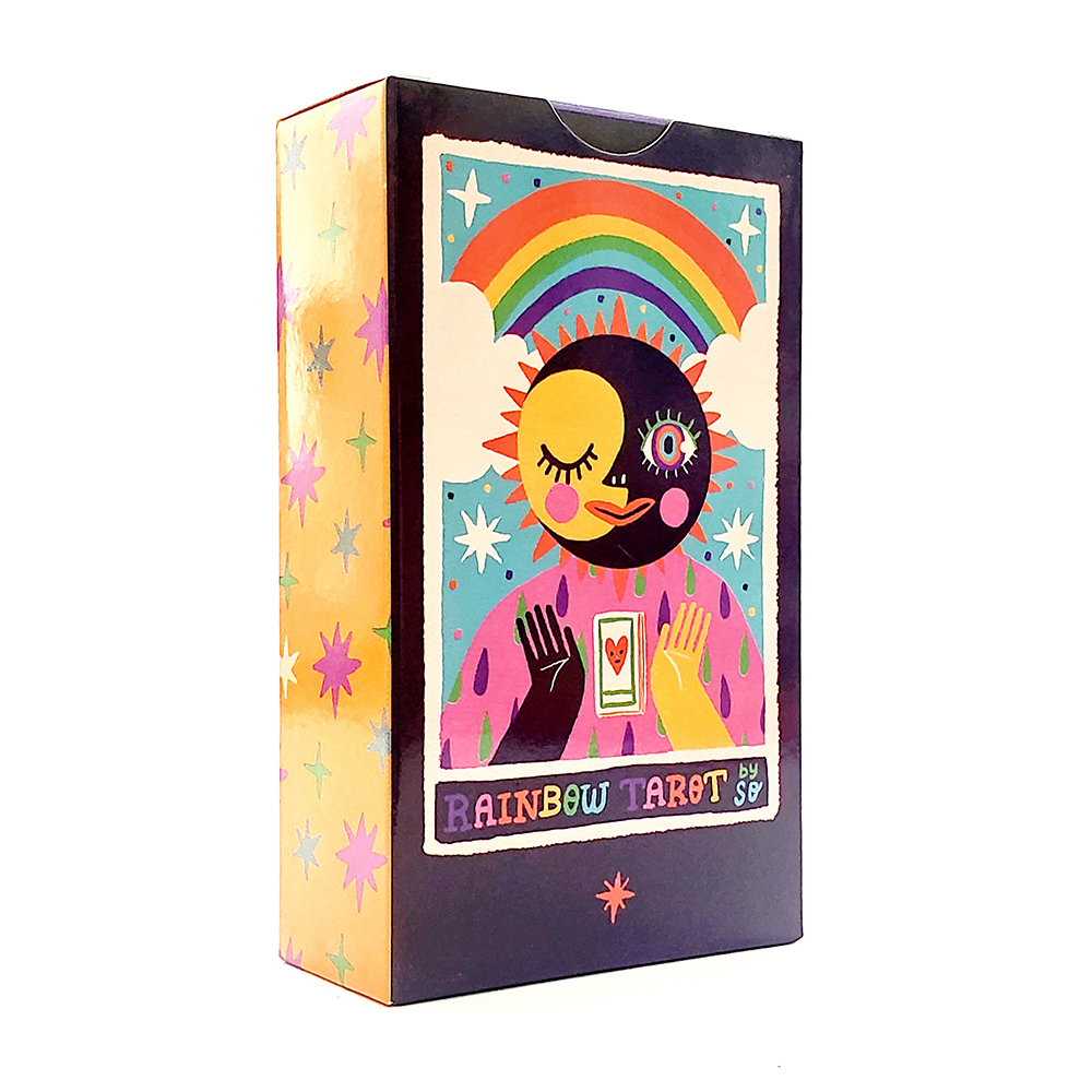 Bộ Bài Rainbow Tarot 78 lá 7x12 cm tặng đá thanh tẩy