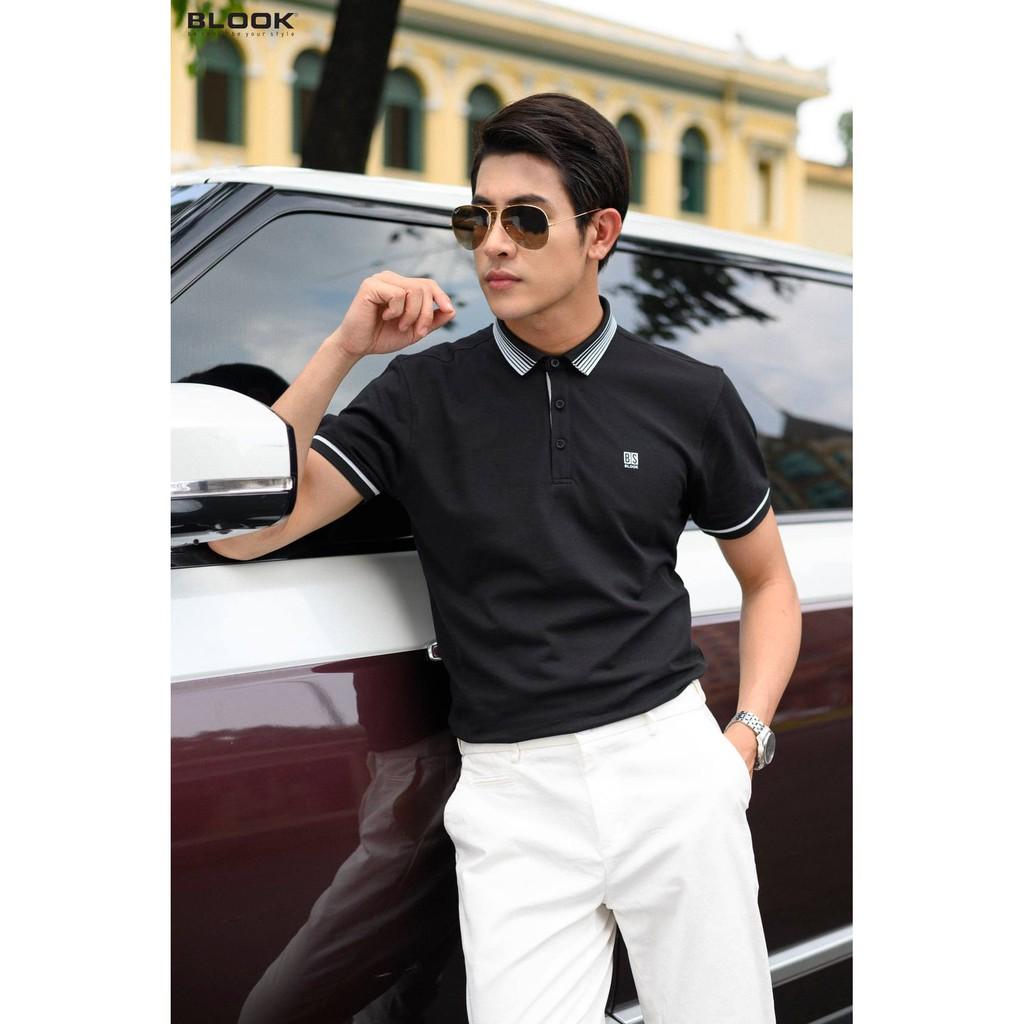 Áo polo nam slimfit BLOOK vải cotton 5 màu in logo BS mã 42613