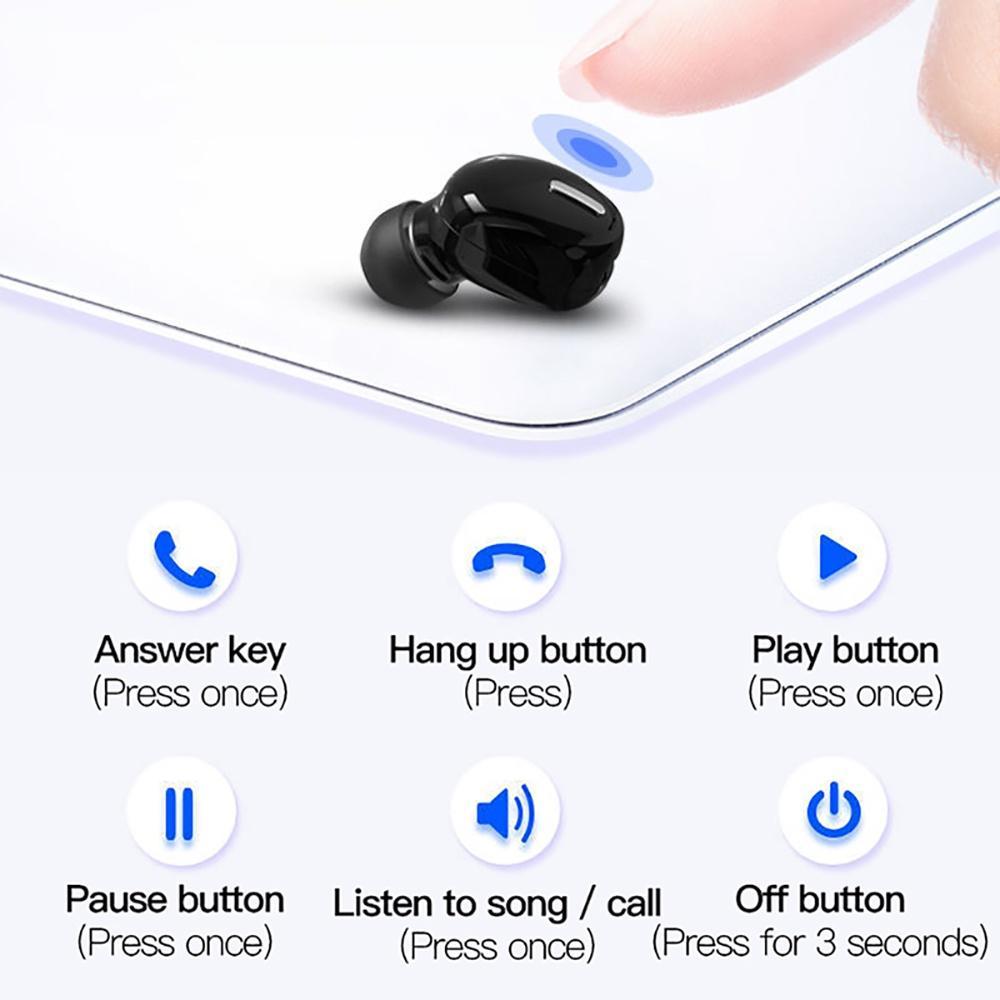 Tai nghe nhét tai X9 kết nối bluetooth 5.0 không dây âm thanh nổi có micro và phụ kiện