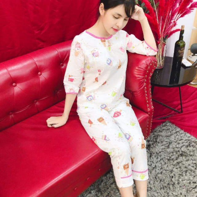 Đồ bộ mặc nhà, sau sinh 2khuy ảnh thật
