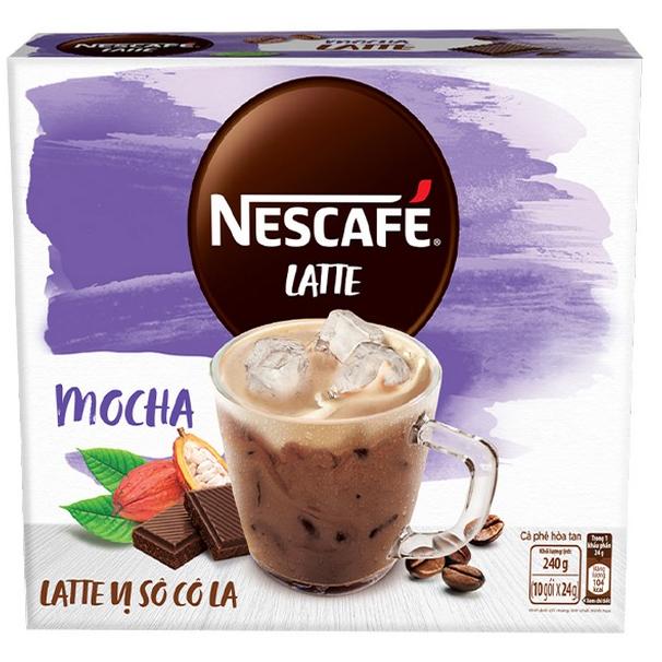 Hình ảnh Cà Phê Hòa Tan Nescafé Latte Vị Sô Cô La (Hộp 10 Gói x 24g)