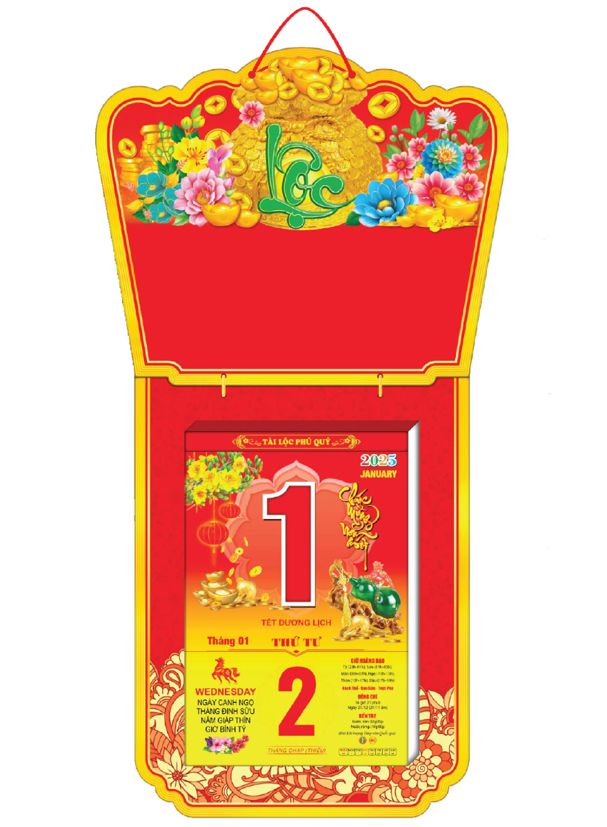 Bloc Lịch Siêu Đại Trọn Bộ 2025 (20 x 30 cm) - Hồng Phúc Cát Tường - Tự Hào Biển Đảo Quê Hương - Di Sản Văn Hóa Chùa Việt