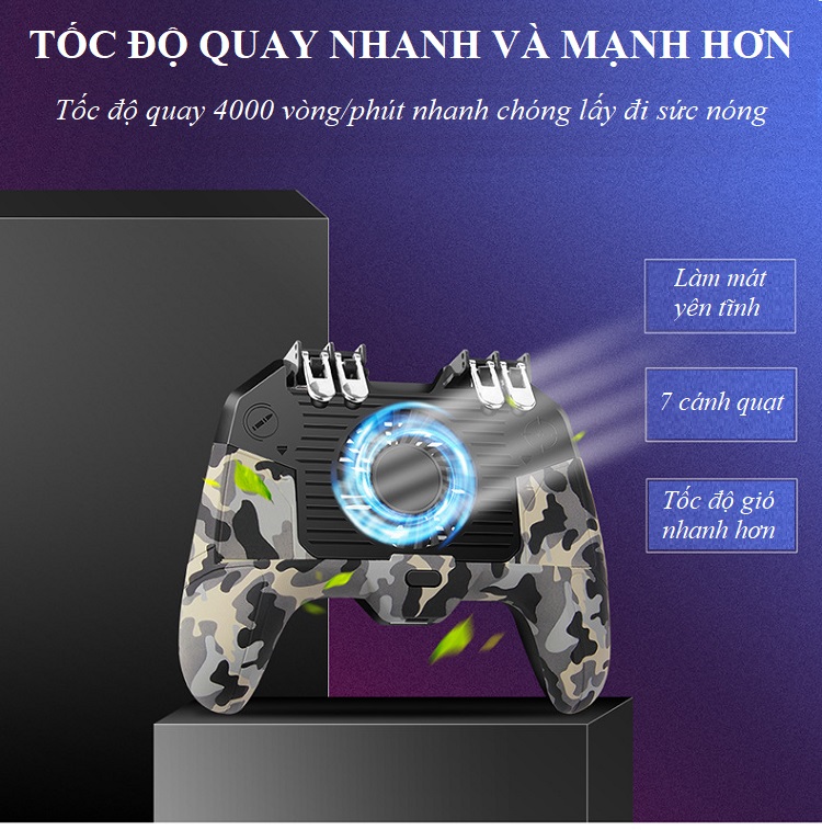 Tay Cầm Gaming F-08 Kiêm Quạt Tản Nhiệt Và Sạc Pin Dự Phòng Dung Lượng 4000mAh