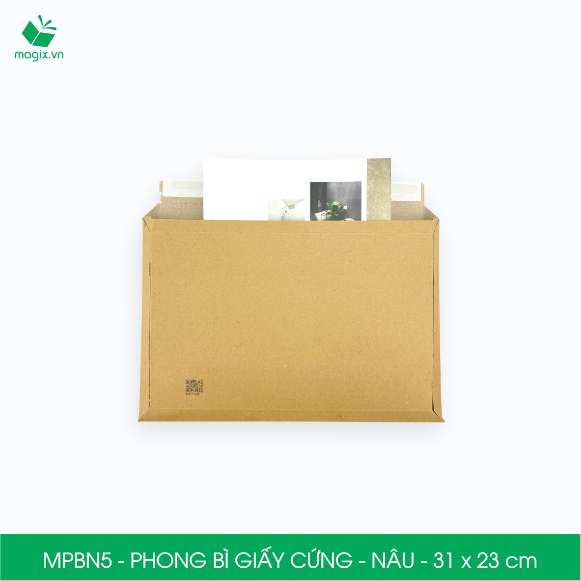 MPBN5 - 31x23 cm - Combo 60 phong bì giấy cứng đóng hàng màu nâu thay thế túi gói hàng