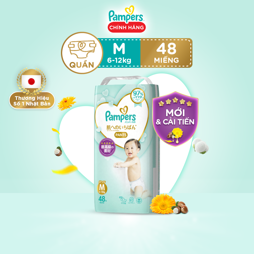 Tã/ Bỉm Quần PAMPERS Nhật Thượng Hạng, Size M/ XL, Siêu Mềm Mịn & Thoáng Khí