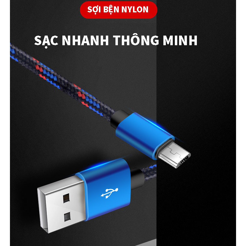 Dây Cáp Sạc Hitoor Thích hợp cho Android V8 iphone hợp kim nhôm bện nylon type-C là 2A điện thoại di động Pin Dự Phòng Tai nghe