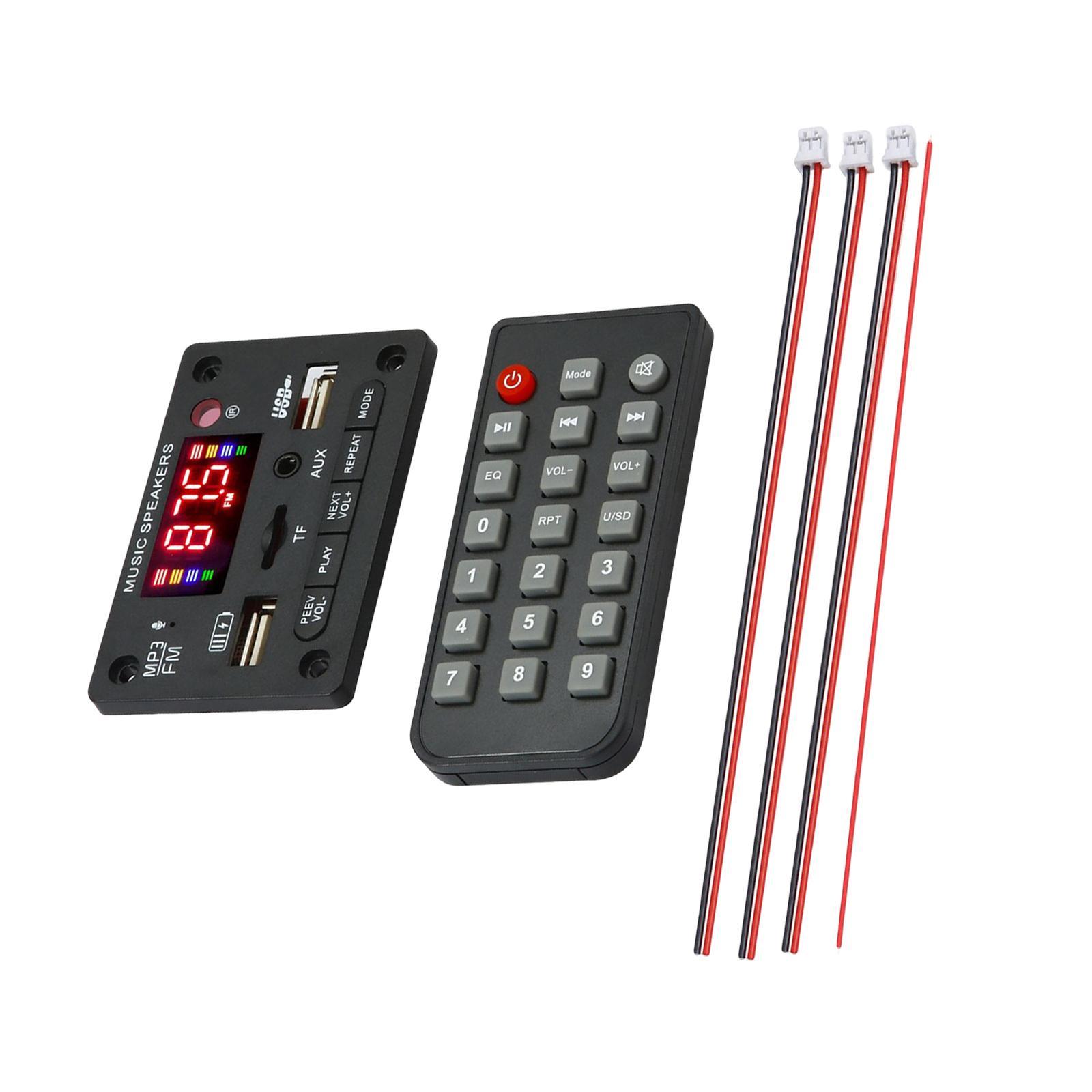 BT 5.0 MP3 Player Decoding Board 2x40W W/ Remote Control for DIY Speaker