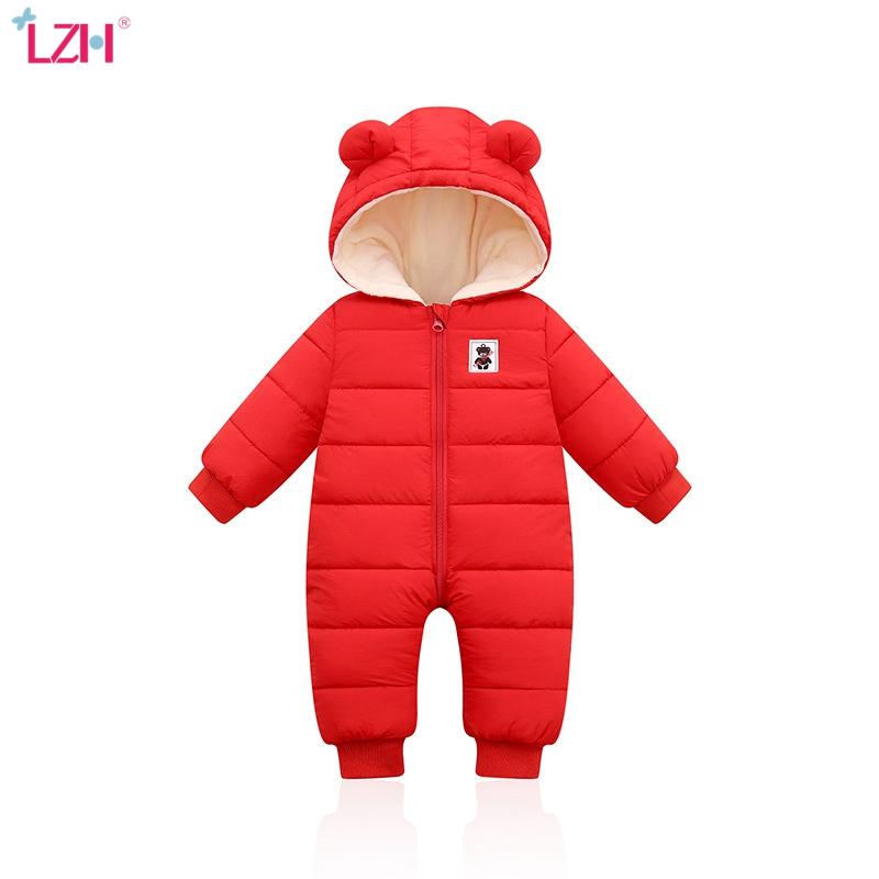 LZH Trẻ Mùa Đông Bộ Áo Liền Quần Cho Bé Snowsuit Trẻ Sơ Sinh Bé Trai Bé Gái Romper Áo Liền Quần Cho Bé Ấm Áp Jumpsuit Quần Áo Sơ Sinh Giáng Sinh Trang Phục