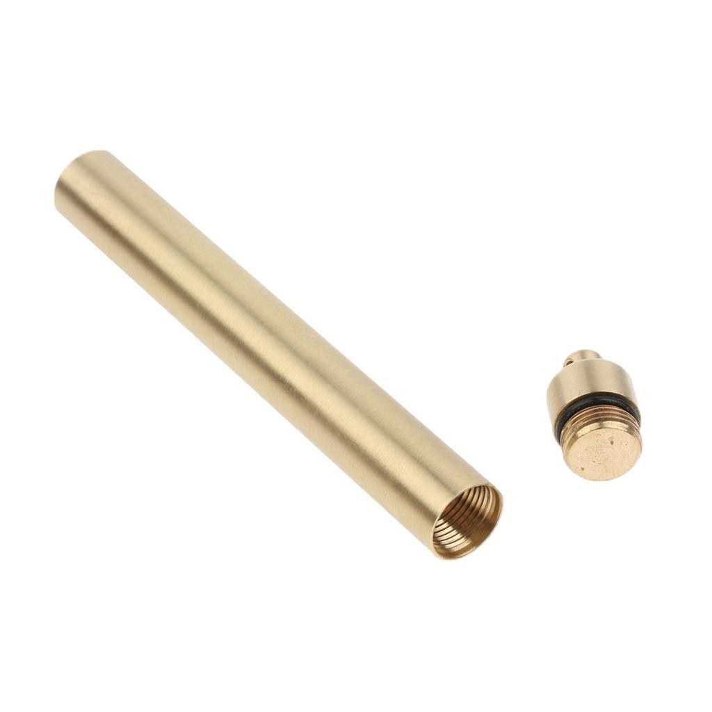 Waterproof Brass Pocket Toothpick Holder Mini Ear Pick Box Keychain Pill Capsule Case