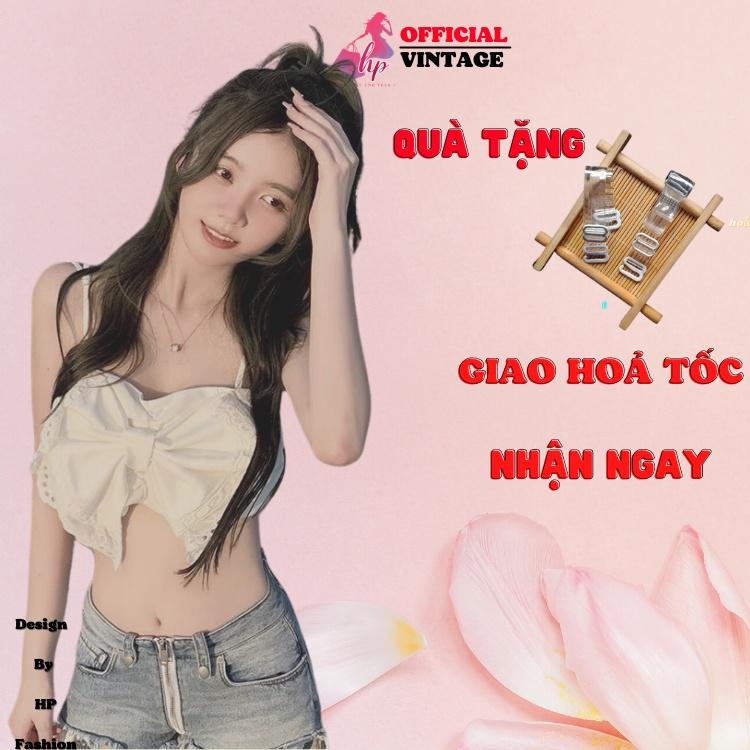 Áo 2 dây nữ đẹp phối nơ, áo croptop ôm body chạy nhún lưng màu trắng dễ thương kiểu hàn quốc A201