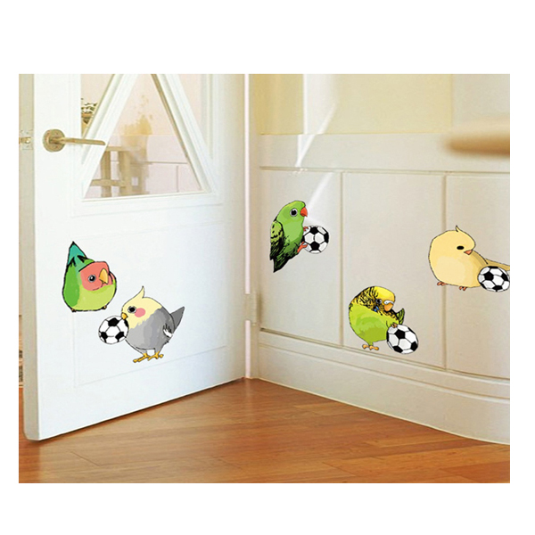 Decal dán tường chim chơi bóng EB214