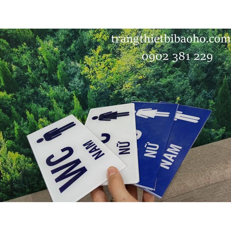 Bảng nhà vệ sinh, WC nam nữ bằng nhựa Mica 10*20cm - 2 màu lựa chọn
