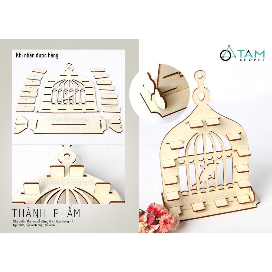 Giá đỡ chocolate lồng chim gỗ trang trí cưới TTC-22