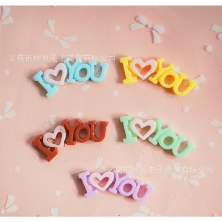 HN * Charm hình chữ I LOVE YOU cho các bạn trang trí tiểu cảnh, terrarium, móc khóa, DIY