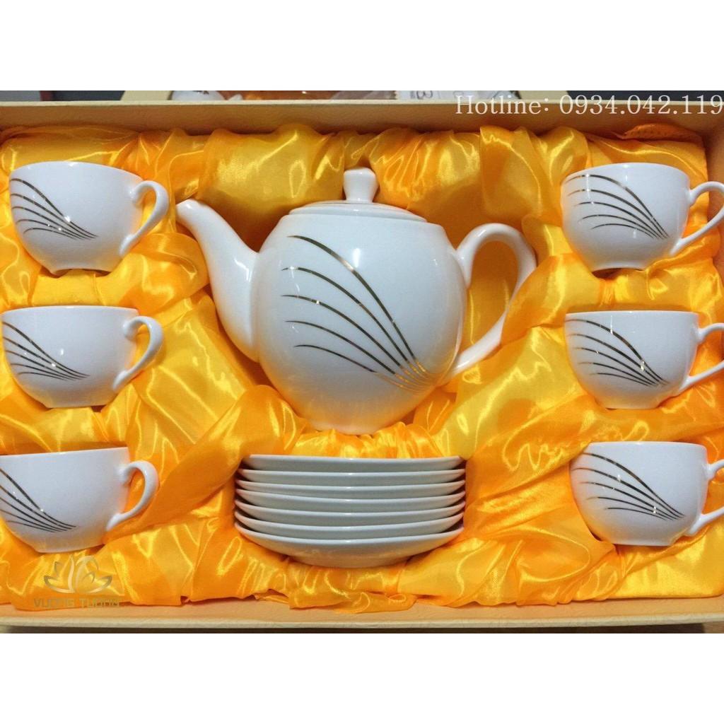 BỘ ẤM VÀ TÁCH TRÀ SỨ TRÁNG MEN CAO CẤP HÀN QUỐC GỒM 6 TÁCH LÀM QUÀ TẶNG TUYỆT VỜI
