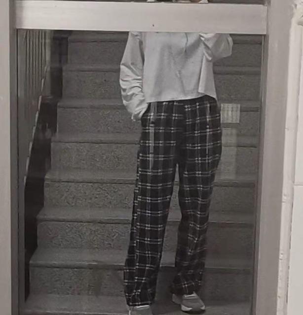 quần plaid pants kẻ caro đen trắng dáng suông ulzzang nam nữ