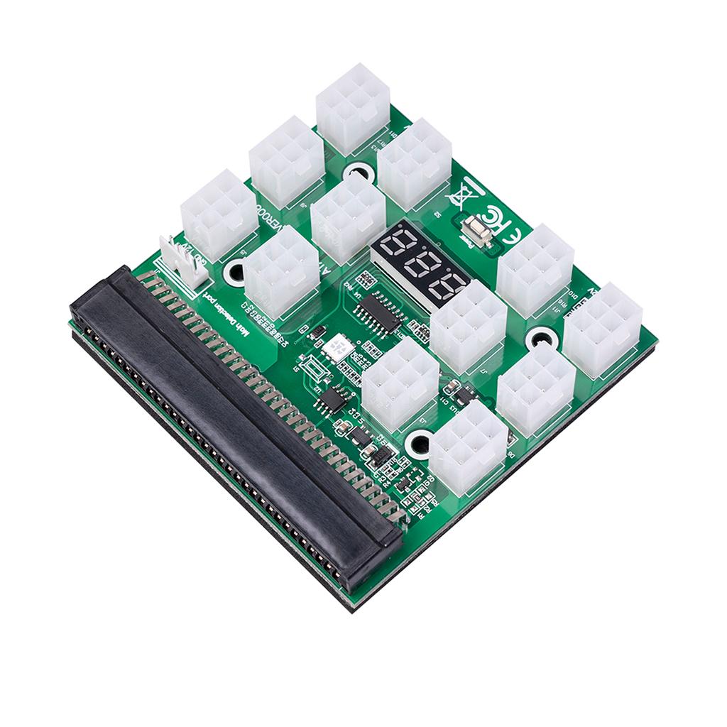 12V 12 Breakout Board and 6 Pin to 6+2 pin Cables, Server Power Supply Breakout Board adapters for Miner Ethereum Mining