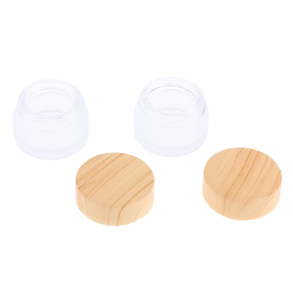 5/10/15/30/50g, Empty, Frosted Glass Pot Jars, Cosmetic Containers, 2pcs