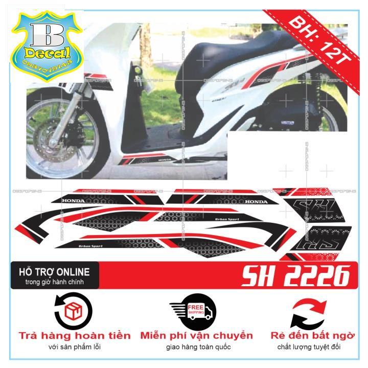 TEM XE SH 2020 TRẮNG ĐỎ CÓ BỬNG