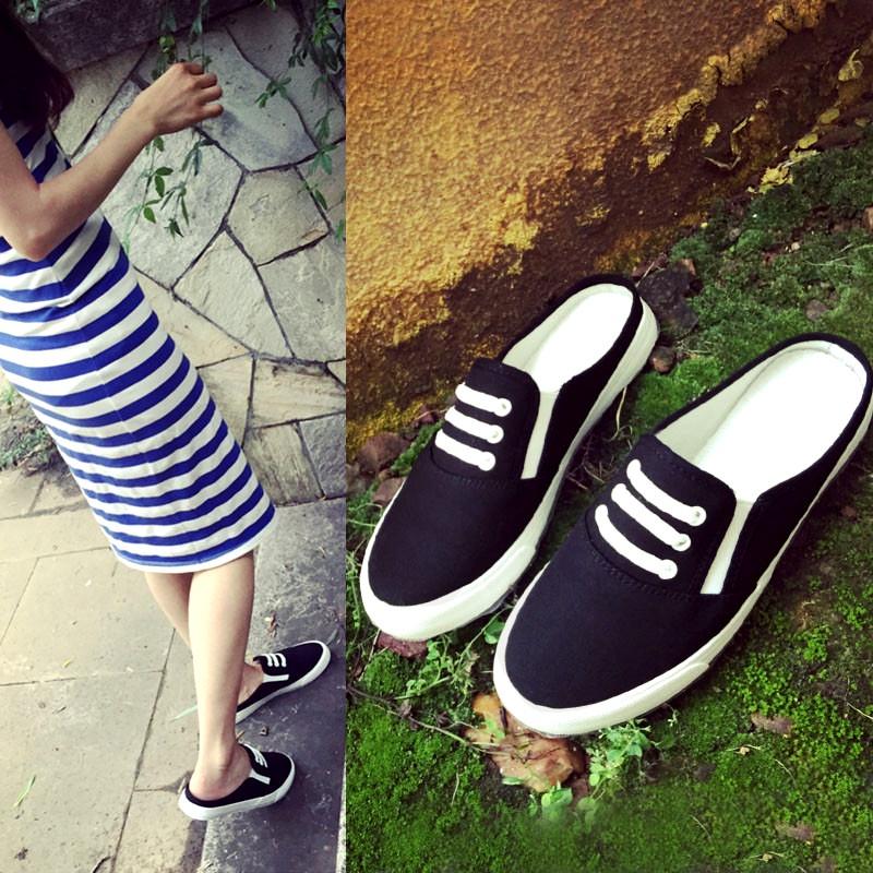 Giày Lười Vải Canvas Thời Trang Cá Tính Cho Nữ