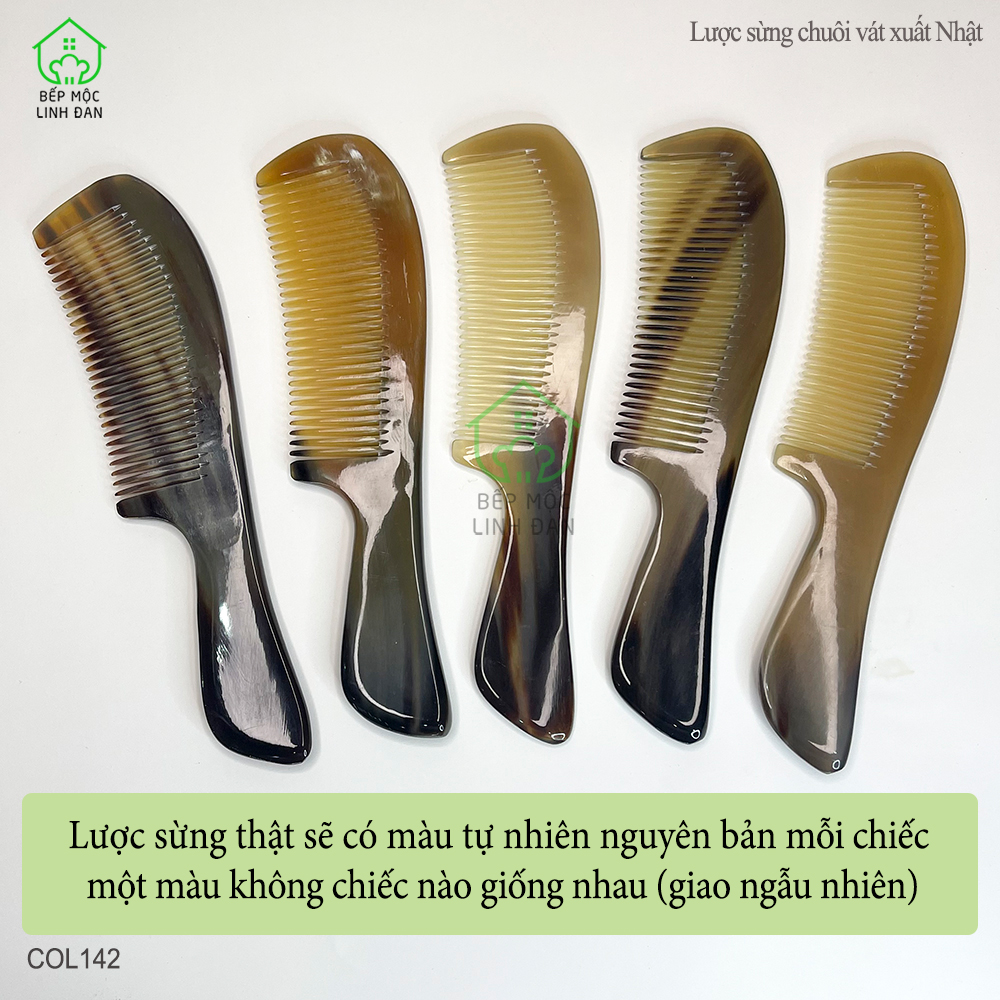 Lược Sừng Chuôi Vát Thông Dụng (Size: L - 19cm) Lược Sừng Xuất Nhật [COL142]