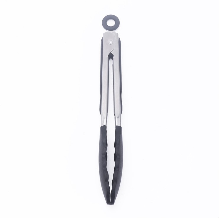 Kẹp Gắp Thức Ăn Chống Dính Tay Cầm Thép Không Gỉ Đầu Silicon Dễ Sử Dụng Dài 27.5cm