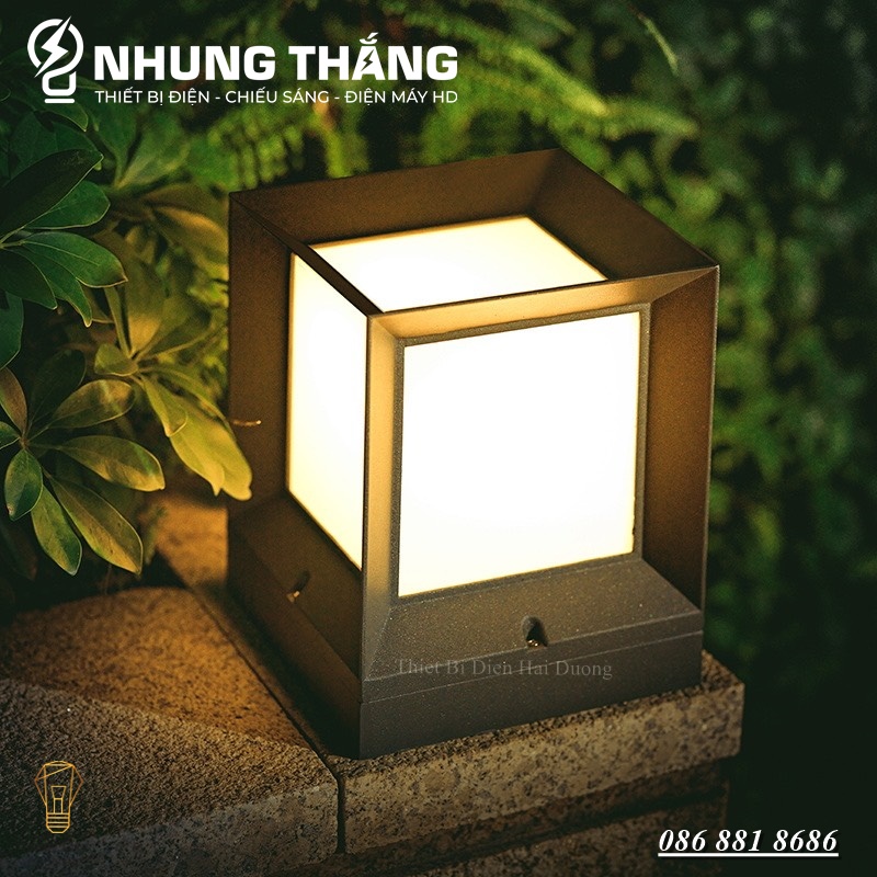 Đèn Sân Vườn Ngoài Trời LT-049 - Trụ Cổng Cột Đèn Hàng Rào Mái Hiên Chống Nước Cao Cấp Decor Vintage - Size 15cm - Có Video