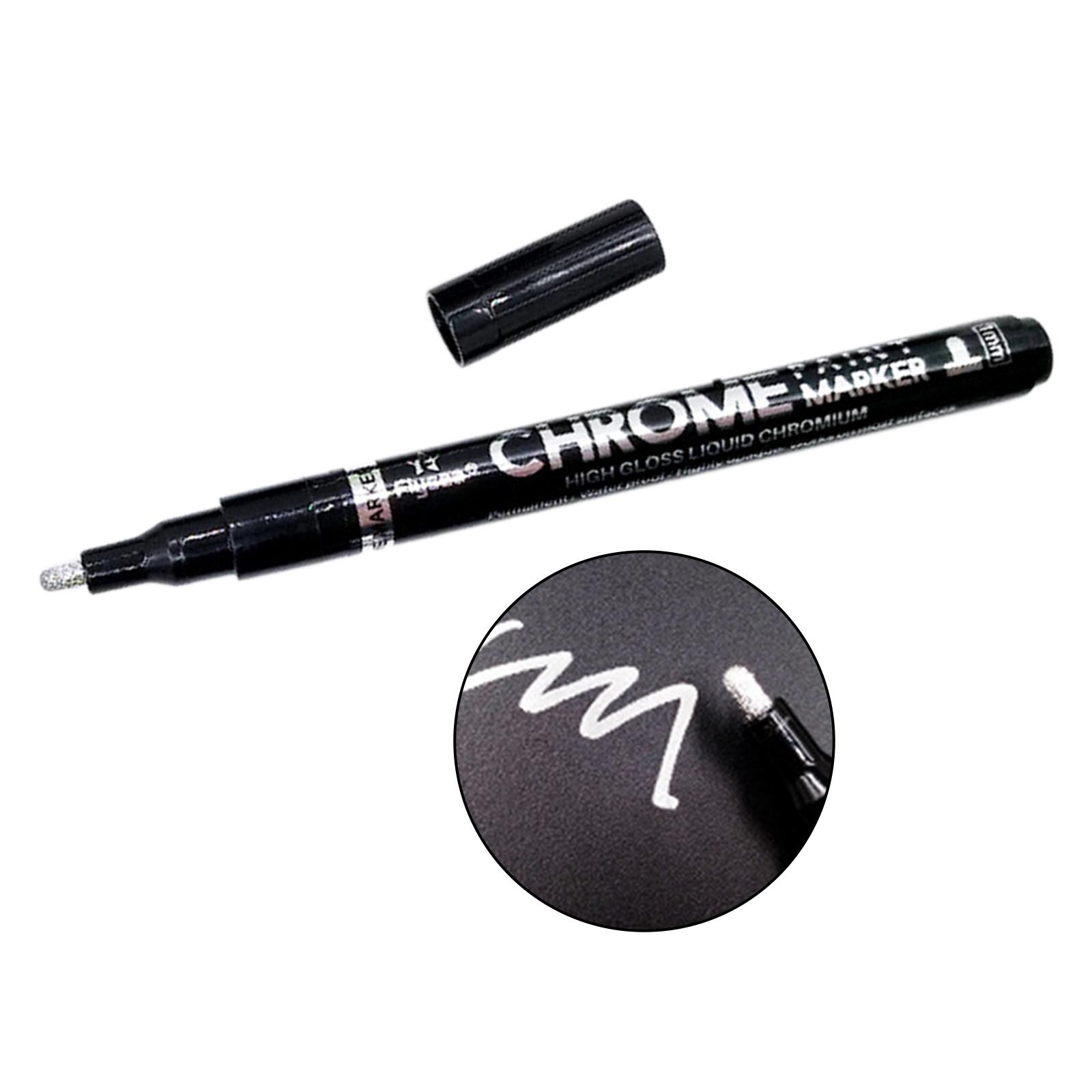 Liquid Chrome Marker Oil-Based Paint Pen 1mm for Glass Plastic Metal Stone