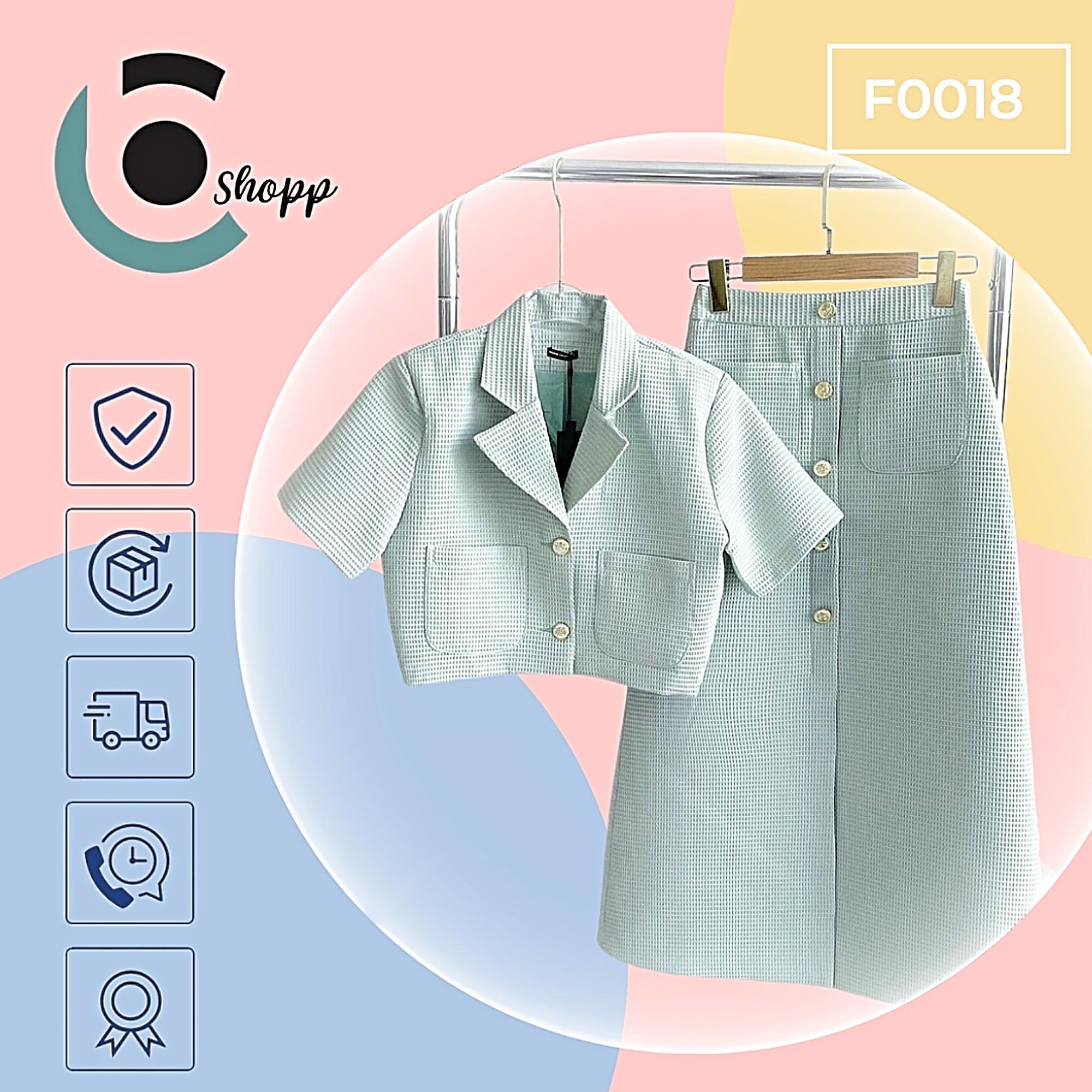 Set crop vest kèm chân váy midi (F0018) cao cấp