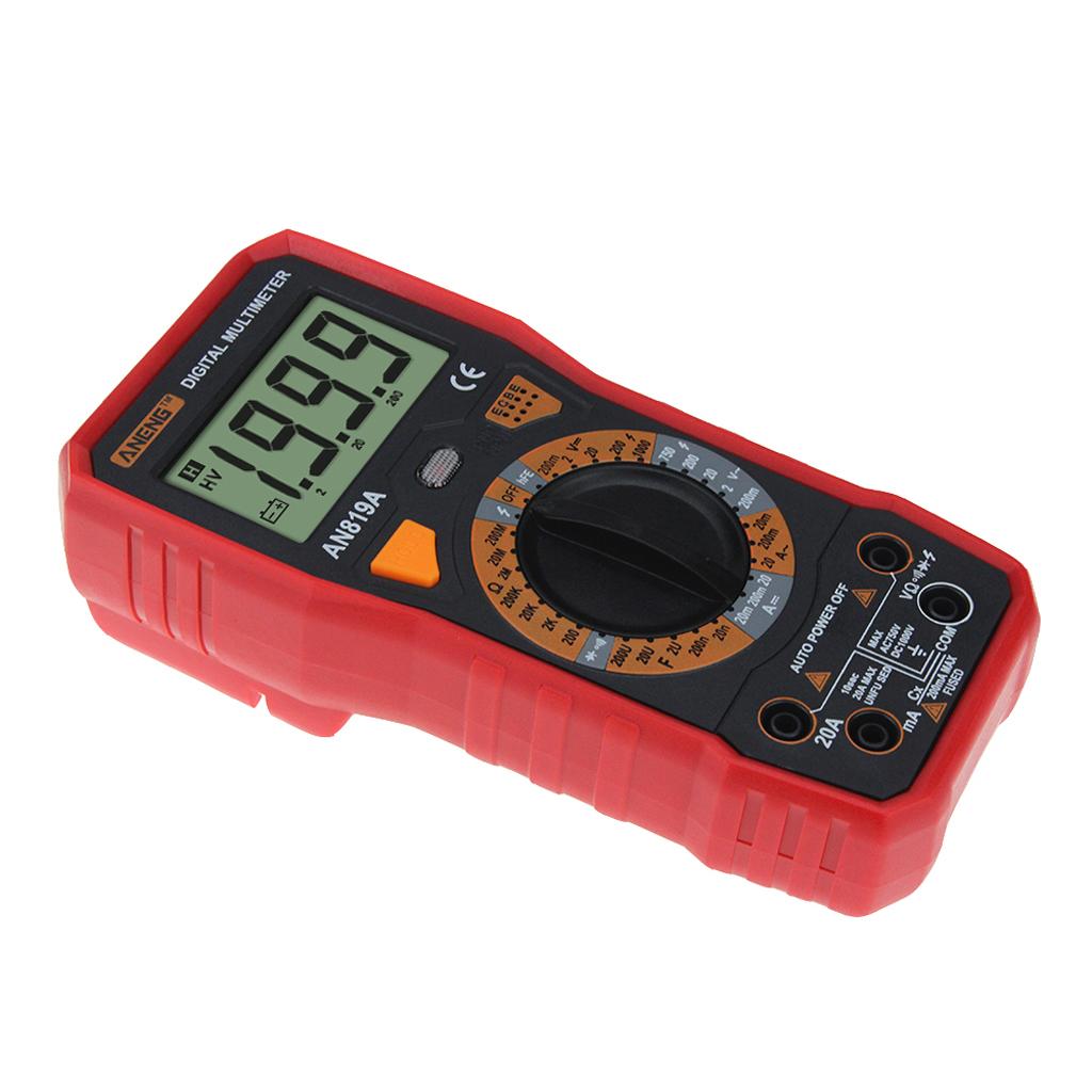 AN819A LCD Digital Multimeter Voltmeter Ammeter Ohmmeter with Test Leads