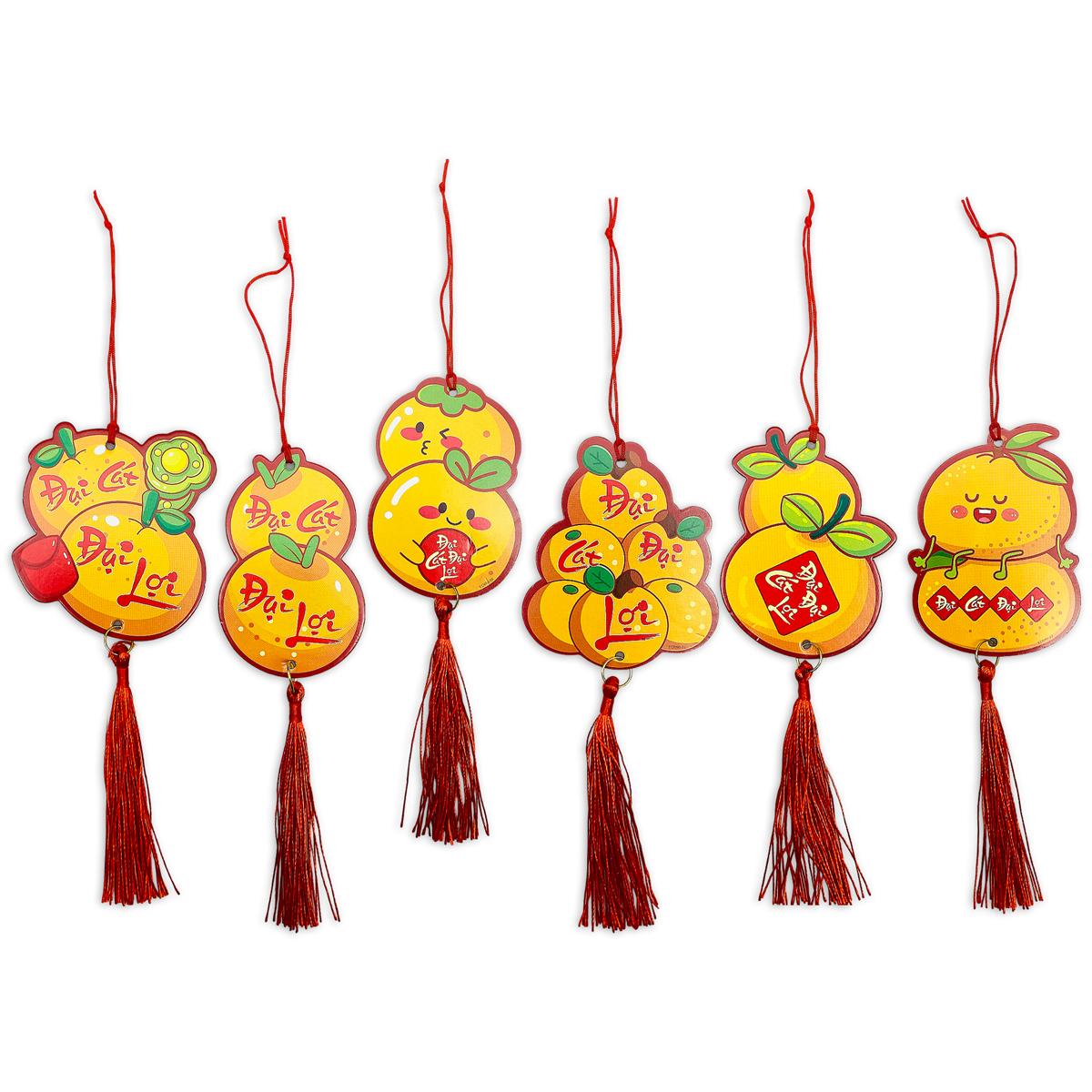 Vỉ 6 Dây Treo Trang Trí Tết 24 cm - H15-1 - Mẫu 1