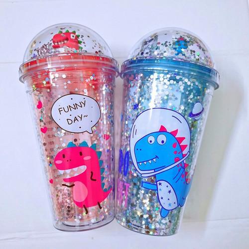 LY PHA LÊ 2 LỚP CÁCH NHIỆT TỐT 450ML KÈM ỐNG HÚT
