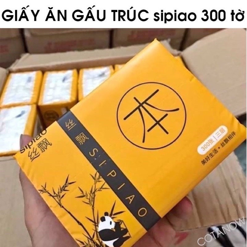 Combo 10 bịch giấy ăn gấu trúc loại 1 - 300 tờ / 1 gói siêu mềm mại siêu dai , thiết kế nhỏ gọn , có thể mang theo an toàn và tiện lợi