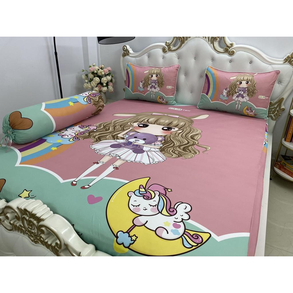 Bộ Drap+áo gối thun Ý 5D Cao Cấp , mát lạnh, thấm hút tốt.