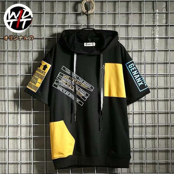 Áo Thun Tay Ngắn Hoạ Tiết Miếng Vá 2 Màu Size S-3Xl