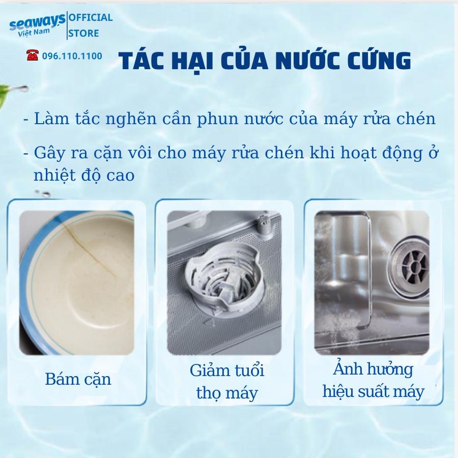 10 túi Muối rửa chén bát, làm mềm nước Seaways, túi 500gr - Dành cho mọi loại máy rửa chén bát